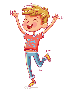 illustration of a happy boy